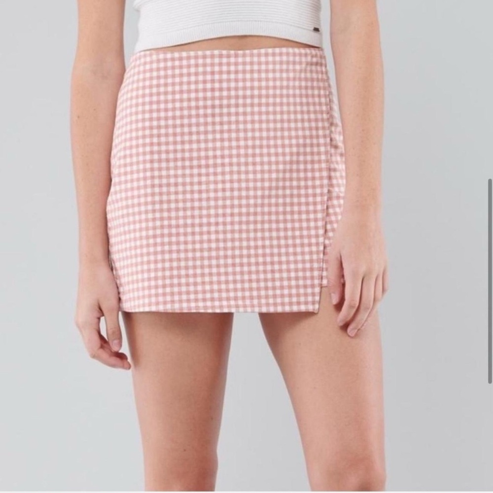 Hollister baby pink Gingham Women's Skort - Picture 7 of 8